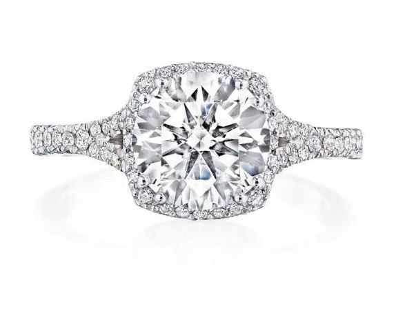 Tacori Platinum Dantella Round Bloom Engagement Ring Diamond Semi-Mount  0.42 Carat
*Setting only, center stone not included